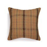 cushion cover check 60x60 cm - camel & burnt orange