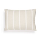 outdoor cushion cover single stripe 40 x 60 - sandshell & chalk white