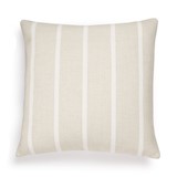 outdoor cushion cover single stripe 60 x 60 - sandshell & chalk white