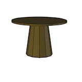Low dining table diam 125x69 cm COLON LOW feet - oak brushed