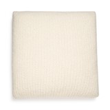 handknitted cushion cover 60x60 cm - chalk white