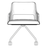 Office armchair on wheels Fabric B - 62x58x88cm