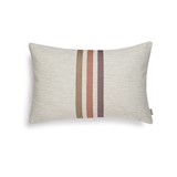 outdoor cushion cover stripes 40 x 60 cm - ivory with camel, orange & burgundy