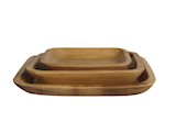 set of 3 square trays  - natural
