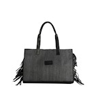 shopping bag 40x28 cm - meteorite grey & black

