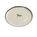 small plate 22.5 cm handpainted horse - green | PACKED BY 4