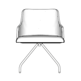 Swivel Dining Armchair Fabric B - 62x58x88cm