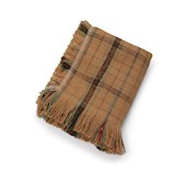 throw check 135x165 cm - camel & burnt orange