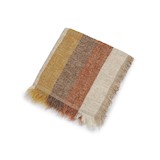 throw stripes 140x170 cm - sandshell with ochre, brown & burnt orange 