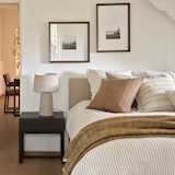 XL King size Box Spring Bed Fabric B with loose skirt - (200x200) 205x208x120cm